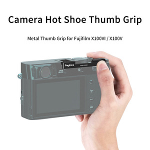 Empuñadura de Metal para Pulgar, Aleación de Aluminio de Aviación, Ligera, Negra+Plateada, para Accesorios de Cámara <span class=keywords><strong>Fuji</strong></span> Fujifilm X-E4 X-E3 X100V X100VI - Product Image 2