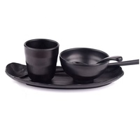 Vaisselle de restaurant en gros d'usine 11 pouces Sushi japonais noir servant une assiette en mélamine