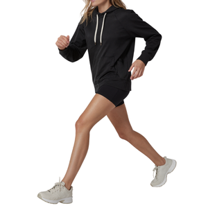 ผู้ผลิตเสื้อผ้า รับผลิตเสื้อฮู้ดดี้แขนยาวทรงโอเวอร์ไซส์ ผ้าฝ้าย 100% แบบเรียบ สำหรับผู้หญิง - Product Image 5