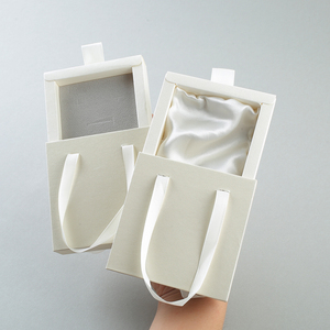 Recyclable Custom Printing Packaging <b>Box</b> Rigid Cardboard Sliding Drawer <b>Box</b> with Ribbon Handle Portable Luxury Gift <b>Box</b> - Product Image 6