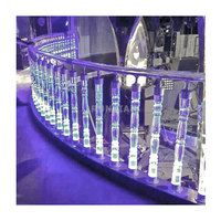 Balustre de luxe en résine acrylique Transparent PMMA cristal pilier garde-corps d'escalier en verre clair pour balustrades en plexiglas mains courantes