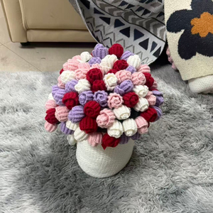 Kit de tricot pour couverture fleurie au crochet avec tutoriel, motif muguet et bouquet de roses, cadeau original - Grande Vente - Product Image 4