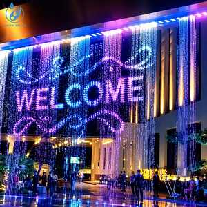AQUA Commercial Digital Water <b>Curtain</b> Fountain RGB Color <b>Light</b> Stainless Steel Contemporary Design For Sports Venues - Product Image 2