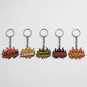Llaveros Personalizados al por Mayor con Forma de Llama, Colgantes con Diseño de Fuego, para Tiendas de Moda, Tiendas de Ropa Urbana, Promoción, Souvenir, Porta Llaves - Product Image 1