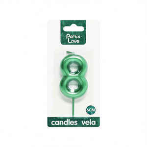 Vela Verde con el Número 8 para Fiestas, Velas de Cumpleaños de 6 cm - Product Image 1