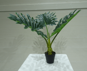 Plantas Artificiales en Macetas, Árbol Artificial Grande, Follaje de Filodendro Sintético, <span class=keywords><strong>Hojas</strong></span> de Taro Verdes, Bonsái con Aspecto de Nudos Realistas - Product Image 2