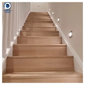 บันไดไม้เนื้อแข็งทรงตรงทันสมัยแบบปรับแต่งได้ของ <span class=keywords><strong>Prima</strong></span> พร้อมราวจับไม้สำหรับใช้ภายในอาคารในห้องนั่งเล่น - Product Image 1