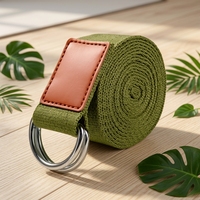 Ceinture de fitness Pilates Yoga Strange 1,85M-2,5M réglable avec boucle métallique, souplesse renforcée, résistance à la traction 20 lb