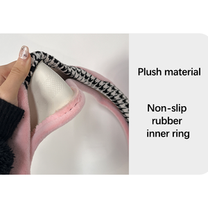 Xiangta nouveau daim <span class=keywords><strong>court</strong></span> en peluche d'hiver, volant en damier coloré de 15 pouces en forme de D circulaire, universel toutes saisons - Product Image 4