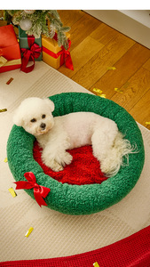 Toptan özel Logo peluş Pet tedarikçisi kedi köpek yatağı noel - Product Image 6