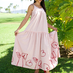 Robe maxi ample sans manches à imprimé écossais de plage, sur mesure et de haute qualité, robe décontractée luxueuse 100% lin - Product Image 1