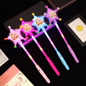 Bâtons lumineux en forme d'étoile de Noël, accessoires de fête clignotants en plastique pour les jeunes, commande manuelle, alimentés par piles, bâtons lumineux - Product Image 2