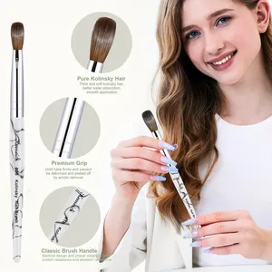 #8-#16 Kolinsky Acrylic Nail <b>Brush</b> Set 3D Pure Handmade Nail <b>Brushes</b> for Acrylic Application Professional Nail Art <b>Brush</b> - Product Image 1