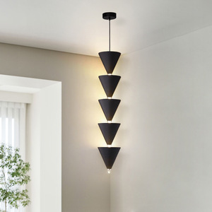 Lámpara Colgante Moderna Minimalista de Diseño en Color Crema para Dormitorio, Lámpara Colgante Creativa en Forma de Cono Largo para Sala de Estar - Product Image 5