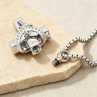 Collier pendentif multi-styles en acier inoxydable avec flacon de parfum croix panda, unisexe, créatif, polyvalent, bijou de mode pour couple, cadeau