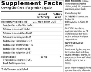 Amazon Hot seller capsule probiotiche 60 miliardi di prebiotici organici CFU per la salute dell'apparato digerente degli adulti - Product Image 3