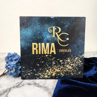Boîte en papier pour chocolats avec couvercle imprimé CMYK personnalisé, 25 compartiments, doublure en feuille d'or, emballage cadeau pour confiseries, desserts et sucreries