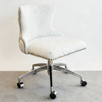 Tabouret de Salon Pivotant en Cuir Tendance pour Barbier, Chaise de Coiffeur Portable à Roulettes