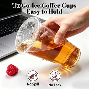 Gobelets jetables en plastique transparent de 24 oz, anti-fuite, pour café glacé, avec couvercles et pailles |   Chine pour usage domestique et commercial - Product Image 5