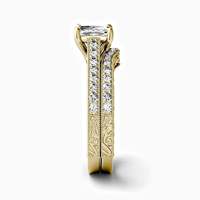 Bague de fiançailles en moissanite taille princesse VVS1D 1,51 ct avec certificat GRA, en or jaune massif 18 carats, pour femme, bijoux fins