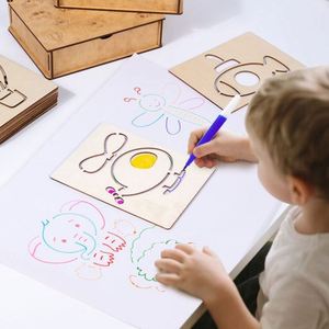 Kit de Dessin Animaux Mignons Dinosaures Insectes Créatures Marines : Apprenez à Dessiner Tout avec un Contenant en Bois - Product Image 4