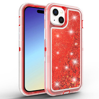 Coque robuste antichoc pour iPhone 15 avec protection intégrale et motif sable mouvant liquide