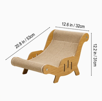 Griffoir pour chat en forme de mangoustan extra large, meuble pour animaux de compagnie en bois massif avec coussin en mangoustan pour tous les chats d'intérieur