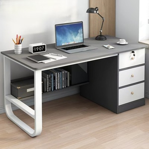 Elegante <span class=keywords><strong>escritorio</strong></span> moderno para estudiantes con marco de metal superior de madera, mesa de estudio sencilla para el hogar, oficina, <span class=keywords><strong>escritorio</strong></span> para ordenador, <span class=keywords><strong>estantería</strong></span> - Product Image 5