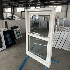 UPVC đùn muỗi an ninh đôi treo cửa sổ với kính màu xanh thiết kế lưới tản nhiệt bảo vệ đôi TREO CỬA SỔ - Product Image 4