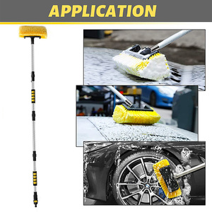 Brosse de nettoyage des roues de voiture Jaune Brosse de nettoyage de voiture Profession Outil de nettoyage de voiture Multifonction Détails Brosse 150 Non Expansion - Product Image 6