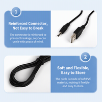 Kabel Daya DC 1 Meter USB-A ke Adaptor DC Lubang Bulat Kabel Pengisian Inti Tembaga Grosir Cina