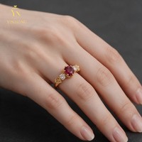 Prix de gros usine Bague rétro en argent S925 avec trois pierres de moissanite taille ronde motif fleur pour femme, pour fiançailles, promesse et mariage