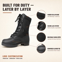 Bottes tactiques noires KMS OEM en gros, personnalisées, respirantes, confortables, pour l'entraînement et la randonnée, bottes tactiques pour hommes