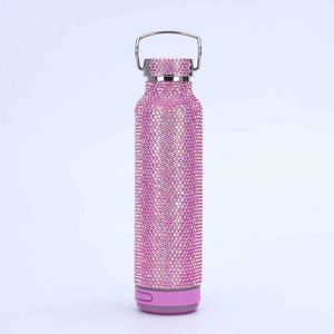Glam Stainless Steel Vacuum Flask With <b>Glitter</b> Finish And Silicone Sleeve <b>For</b> Travel - Product Image 3