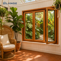Fenêtre en aluminium recouvert de bois LANGE, performance d'étanchéité élevée, isolation thermique, triple vitrage, fenêtre en aluminium et bois pour la maison