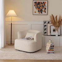 Nouveau fauteuil de salon, fauteuil de détente, fauteuil simple en tissu doux, blanc, simple, meubles de salon pour la maison