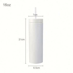 Gobelets en acrylique mat 16 oz, fins et réutilisables, avec pailles et couvercles, style minimaliste, pour eau bouillante – Vente chaude - Product Image 3