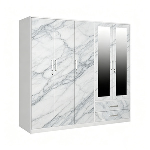 Armoire <span class=keywords><strong>coulissante</strong></span> moderne à 5 portes avec tringle suspendue, imprimée, pour vêtements d'enfants, pour chambre à coucher, pour intérieur, pour couple - Product Image 1