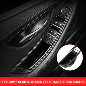 Maniglia interna in fibra di carbonio per F10 F11 F18 BMW serie 5 braccioli tirare copertura Trim 7 pezzi Set 51417225875 51417261933 51417225879 - Product Image 2