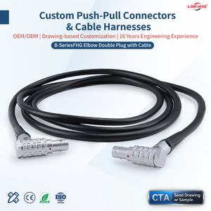 Stok Siap Kirim Kabel Harness Konektor PVC Bundar 90 Derajat Sudut Kanan Rakitan Steker Seri B THG Double Elbow Medis - Product Image 1