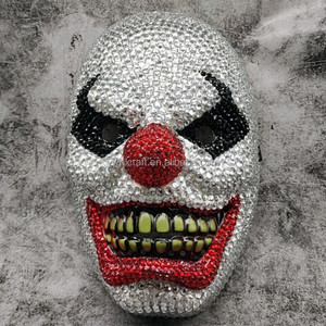 Hongliang New spirito pauroso di Halloween pauroso maschera di strass <span class=keywords><strong>Full</strong></span> <span class=keywords><strong>Face</strong></span> w denti raccapriccianti diamanti neri produttore di maschere per feste Horror - Product Image 1