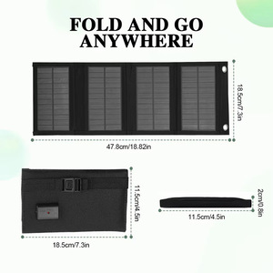 Lan Aoyue Foldable Solar Panel 10W <b>5V</b> Outdoor Portable Charging Power Bank Black - Product Image 4