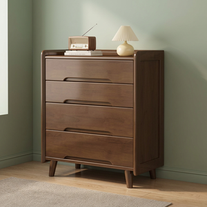 <b>Midcentury</b> Modern Solid Wood <b>Chest</b> <b>Of</b> <b>Drawers</b> 4 <b>Drawer</b> Storage Cabinet Living Room Furniture Bedroom Organizer - Product Image 2