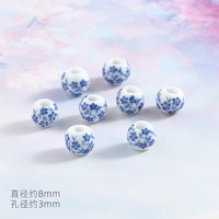 100pcs 8mm, perles en céramique multi-styles, adaptées aux colliers et bracelets de bricolage, à la fabrication de bijoux et à d'autres objets artisanaux.