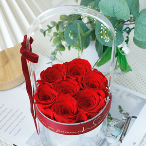 <span class=keywords><strong>Cesta</strong></span> de flores de mano de acrílico transparente avanzada, caja de flores eternas de <span class=keywords><strong>Navidad</strong></span> para maestros y Arte del Día de la madre - Product Image 3