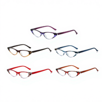 Lunettes de lecture œil d'aigle tendance, monture florale colorée, forme œil de chat, anti-lumière bleue, verres transparents