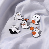 2022 Hadiah Natal Lucu Hantu Jack-o-lentera Kustom Enamel Pin Halloween Dekorasi Logam Kerah Pin