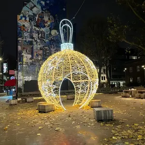 Su misura all'aperto impermeabile grande natale luce Led palla di lusso commerciale via 3D decorazione