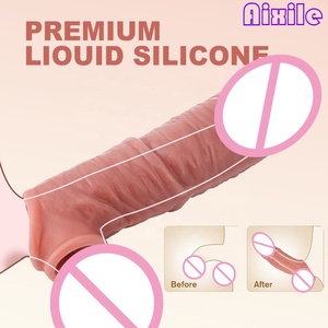 Extensor de Pene Realista, Funda para Pene, Retrasa <span class=keywords><strong>la</strong></span> Eyaculación, Mejora <span class=keywords><strong>la</strong></span> Erección, Juguetes Sexuales para Hombres Adultos, Funda de Extensión para Parejas - Product Image 1