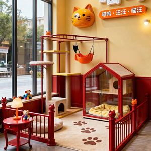 Mostrador de Recepción con Diseño de Mascota, Estilo Animado y Adorable, Color Amarillo-Rojo, con Relieve 3D de Cachorro, LED, Impermeable - Product Image 3